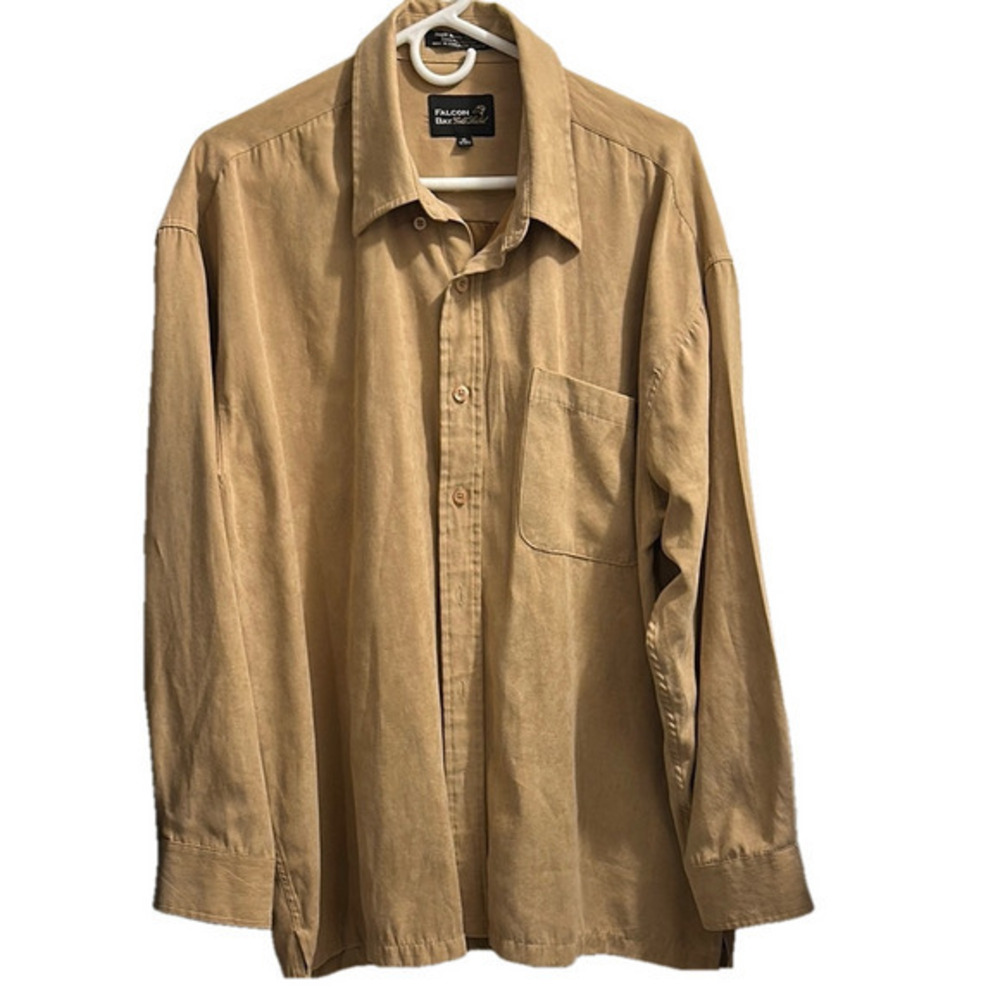 Men's Tan Casual Button Down Shirt